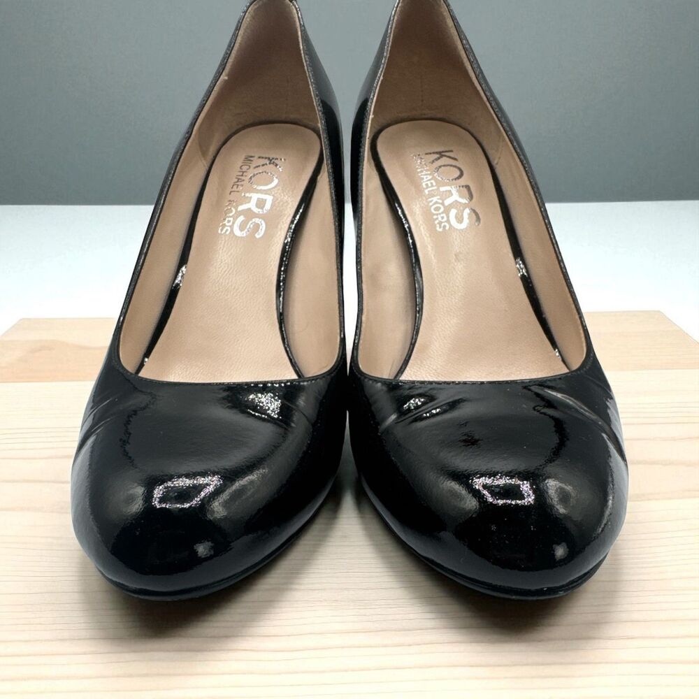 Michael Kors Womens Dress Shoe Pump Sz 9 Black Patent Leather High Heel Stiletto - Picture 7 of 8